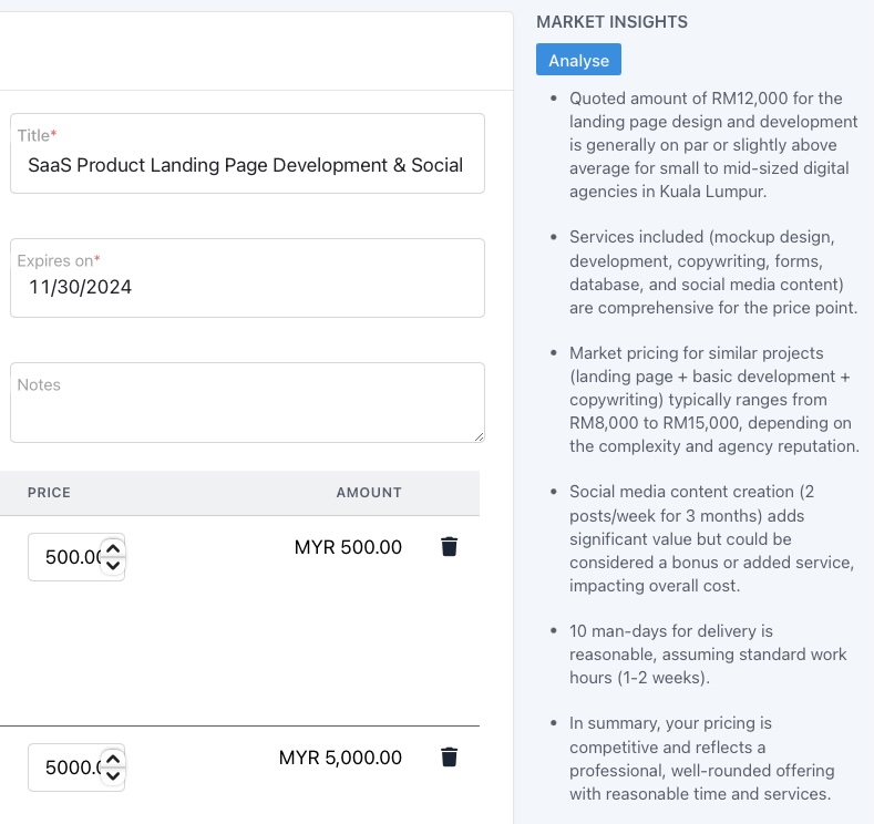 Pricing Insights